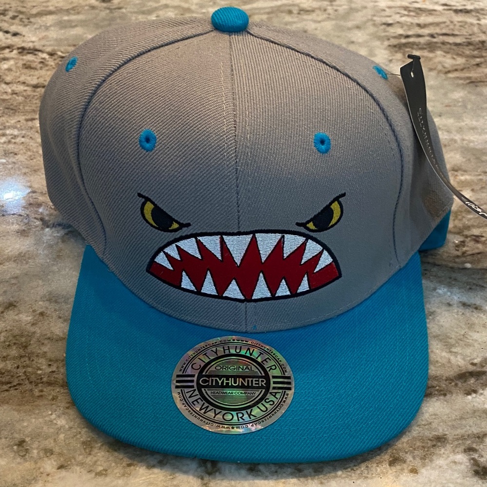NWT Shark Hat - Gray and Blue